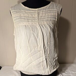 Max Studio Cream Sleeveless Blouse